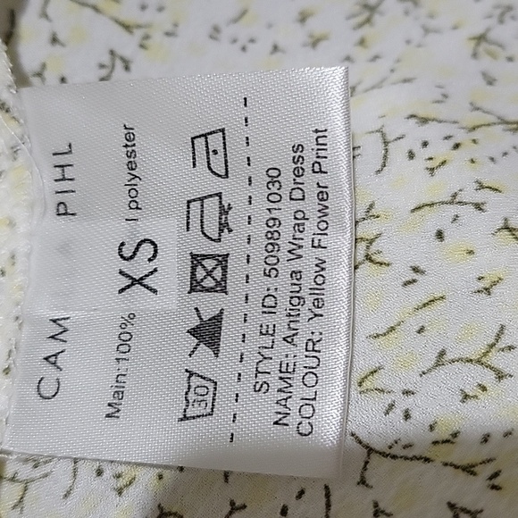 Camilla Pihl Women's XS Antigua Wrap Dress Yellow Flower Print New - Picture 8 of 14